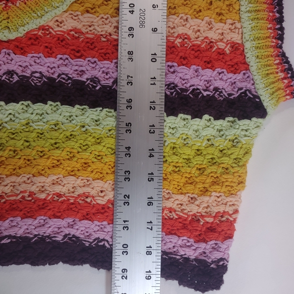 NWOT Free People| Summer Daze Sweater Vest| Yellows, Peach, Lilac, Plum| Sz Med - Picture 4 of 5